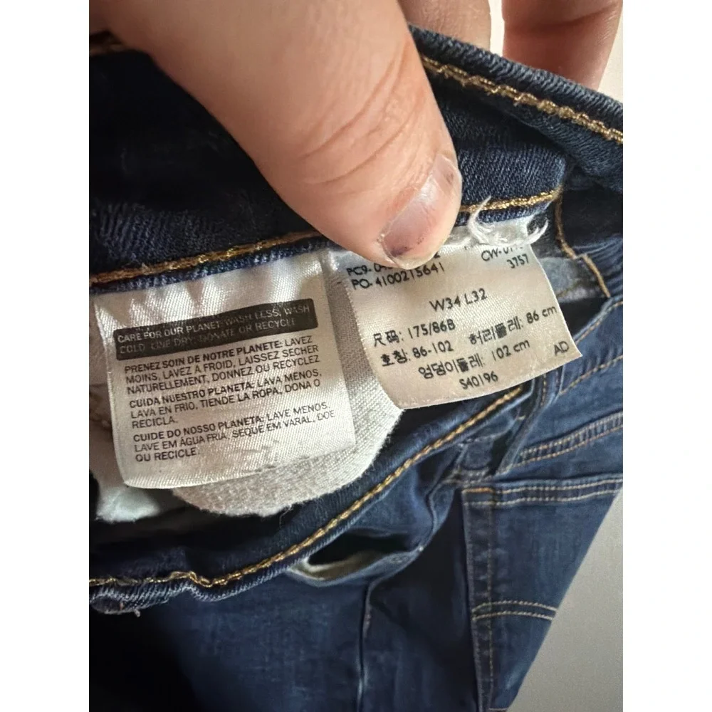 Levi's 511 Slim Fit Jeans Mens 34x32 Dark‎ Wash Blue Denim Stretch Casual Pants